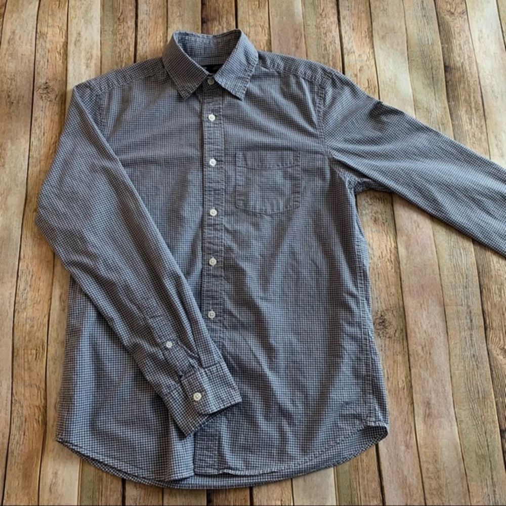 Gap men’s classic fit long sleeve plaid button down shirt | size Small